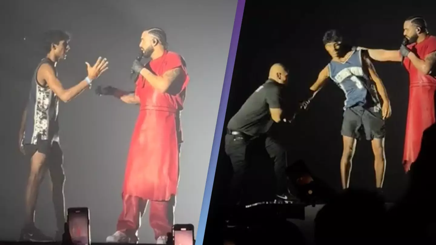 Drake slams his 'slow as f**k' security after fan managed to rush onto the stage