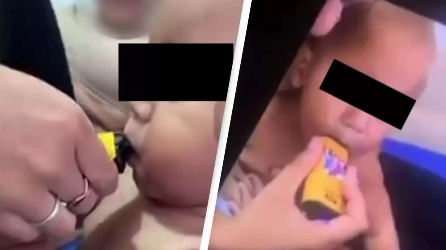 Mum slammed after video shows baby son sucking on a vape