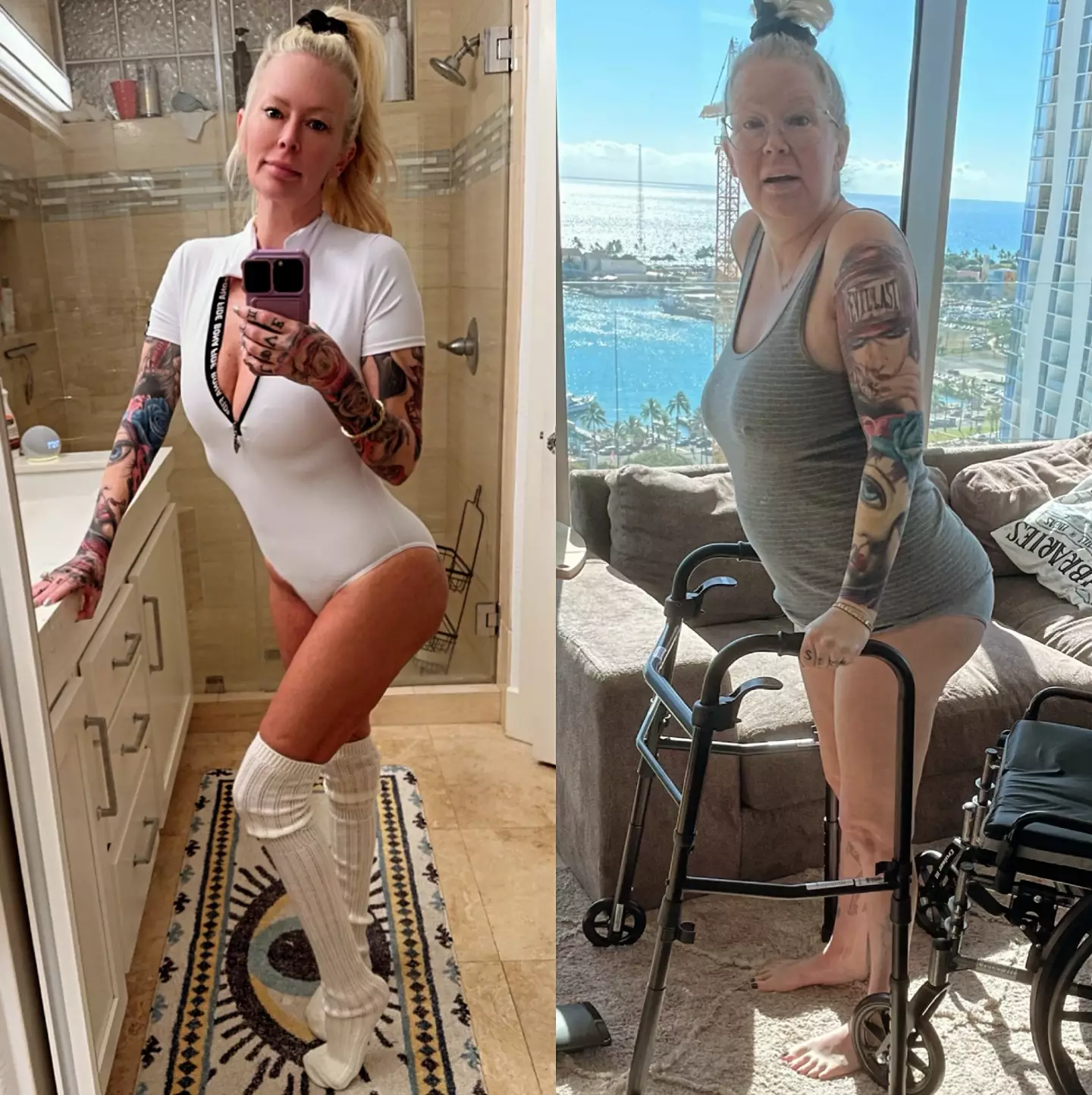 Jameson shared some progress pictures to her social media.