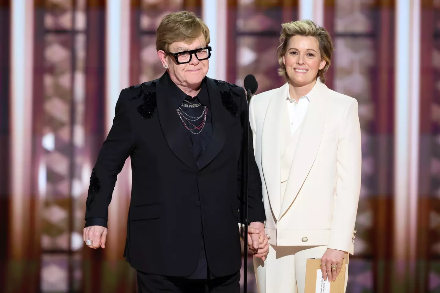 Elton John and Brandi Carlile have a joint album coming out in April (Rich Polk/GG2025/Penske Media via Getty Images)