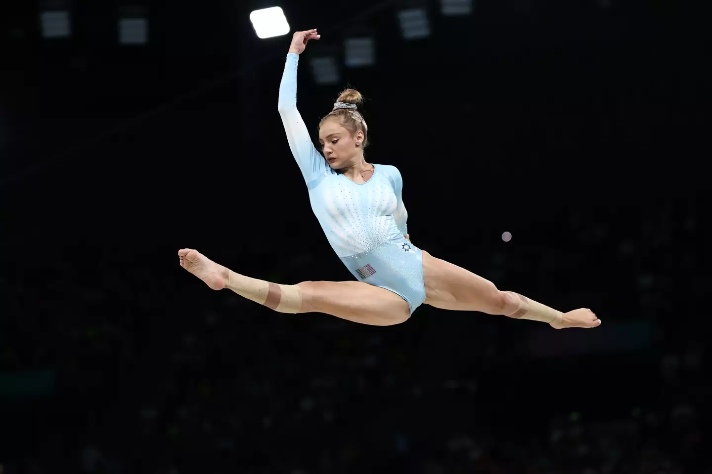 Sabrina Maneca-Voinea competes on the beam at Paris 2024. (Naomi Baker/Getty Images)