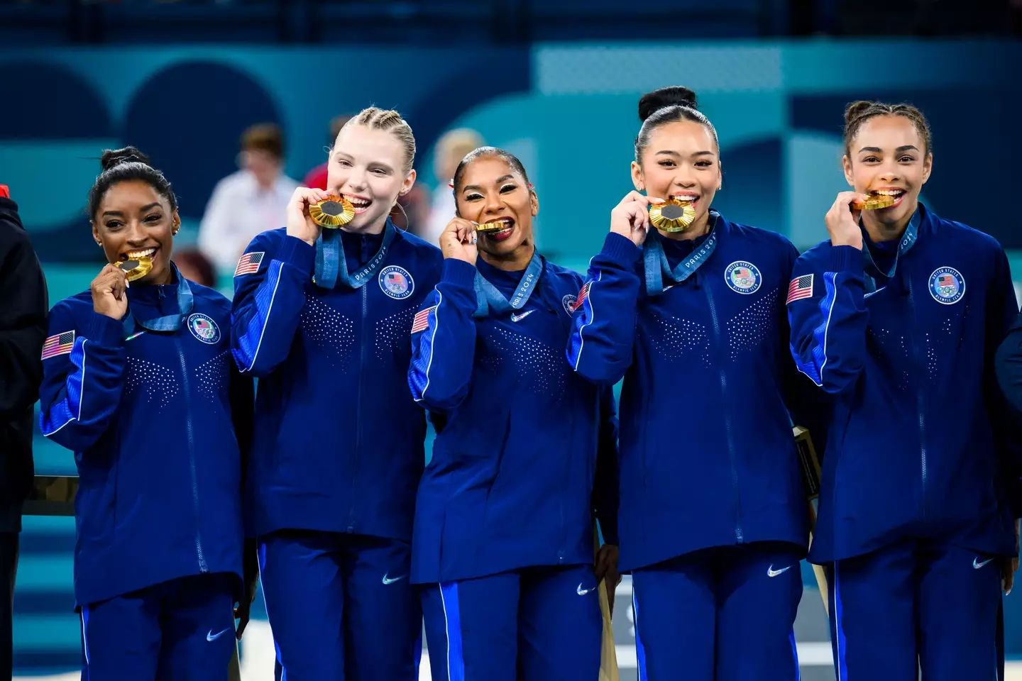 Team USA won gold at Artistic Gymnastics Women's Team Final in the Olympics. (Tom Weller/VOIGT/GettyImages)