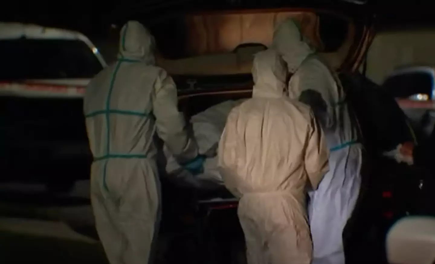 A neighbour said there was a 'wicked smell' emanating from the suitcase.