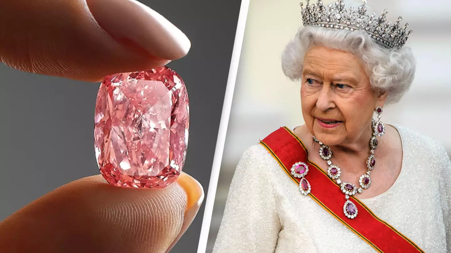 'Extremely rare' pink diamond linked to Queen Elizabeth sells for record price