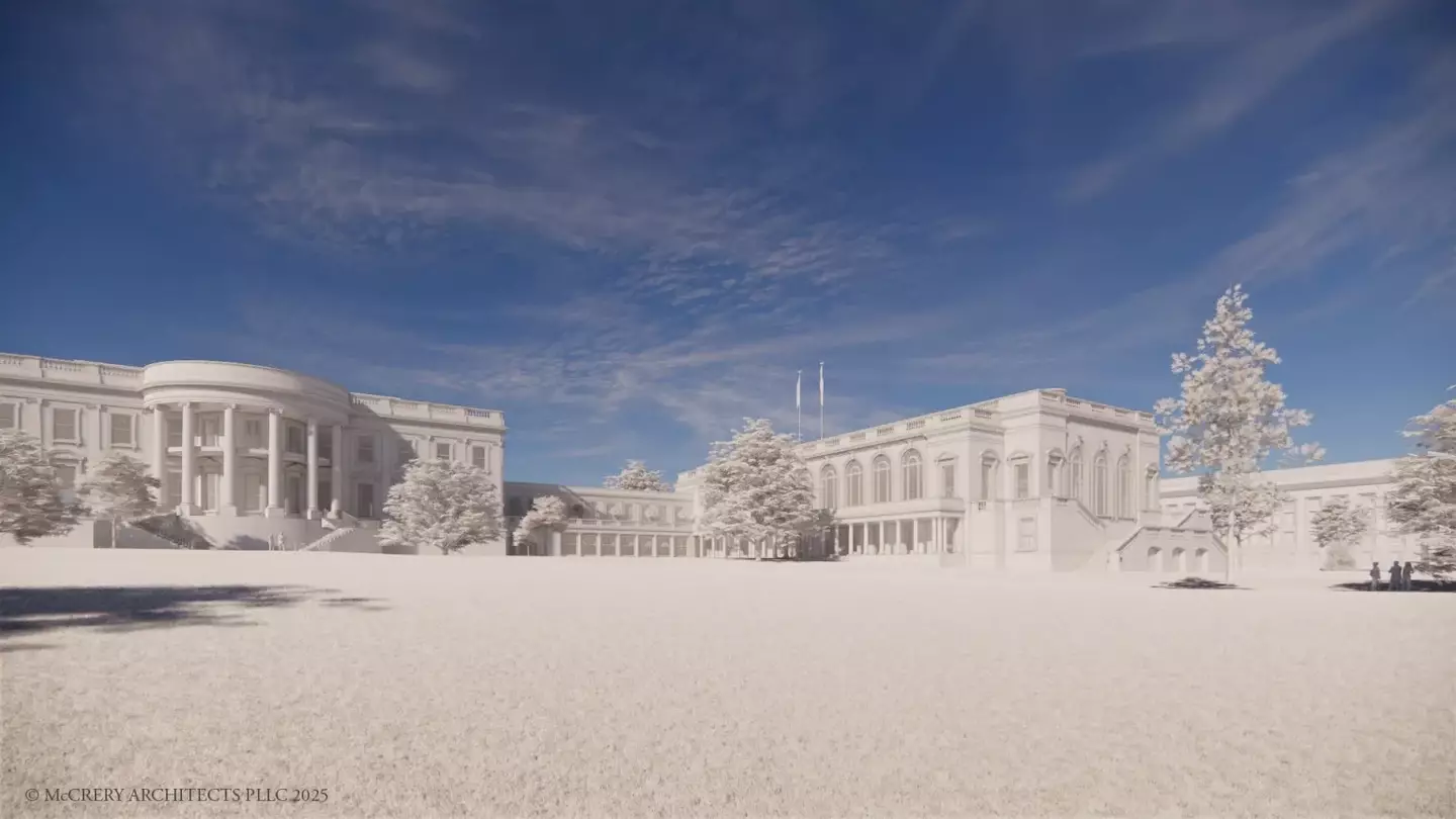 The exterior view from south west of the building (The White House)