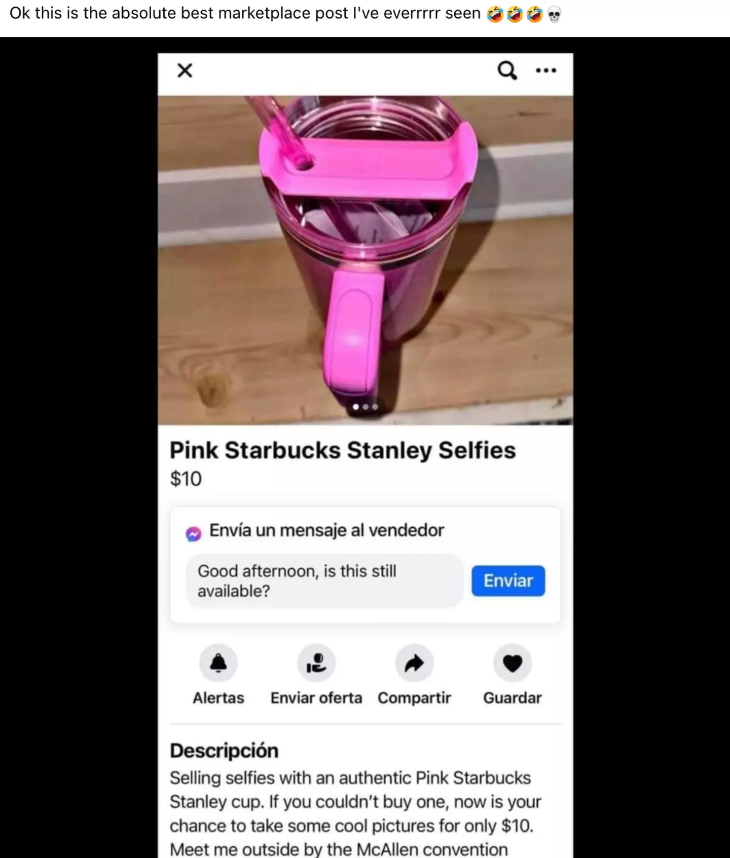 Another post sold selfies for $10.