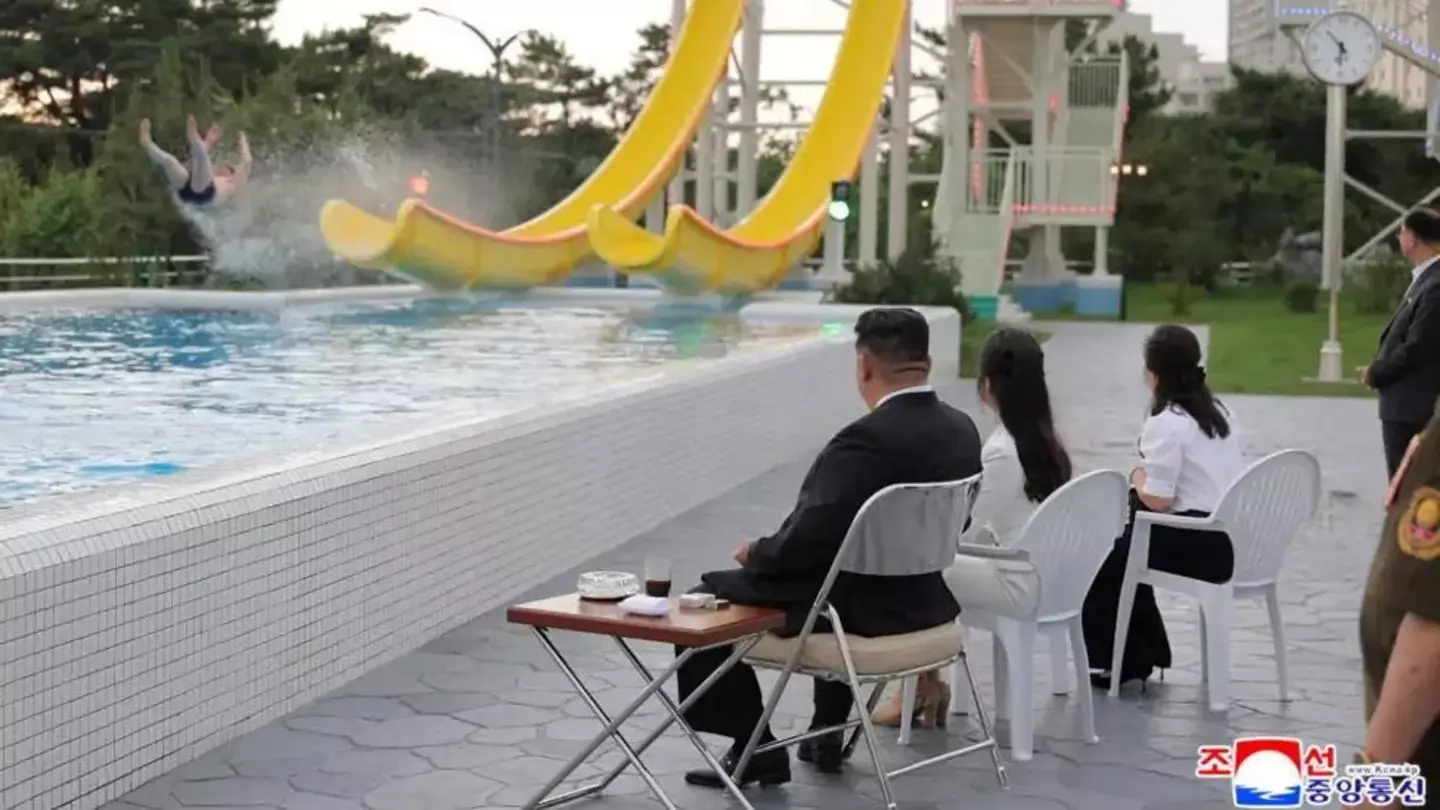 A water park in Wonsan Kalma, visited by Kim Jong Un, his daughter Kim Ju Ae and his wife Ri Sol Ju (KCNA)