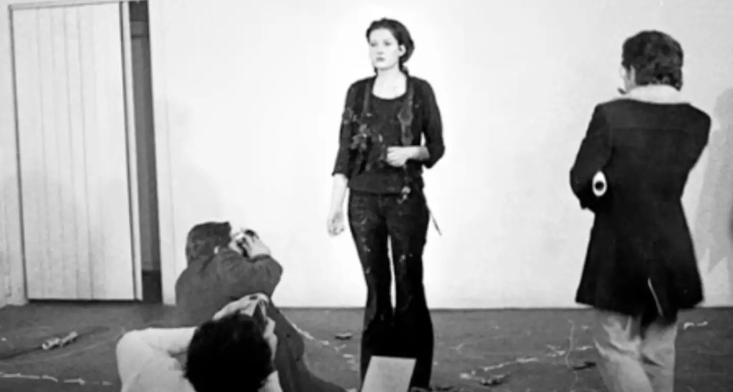 Marina Abramović performing Rhythm 0 in 1974 (Marina Abramović Institute)