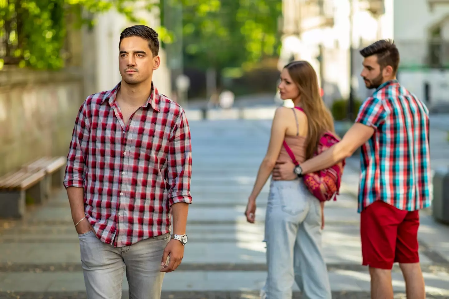 The guy's girlfriend insisted that her ex came along too (Getty Stock)