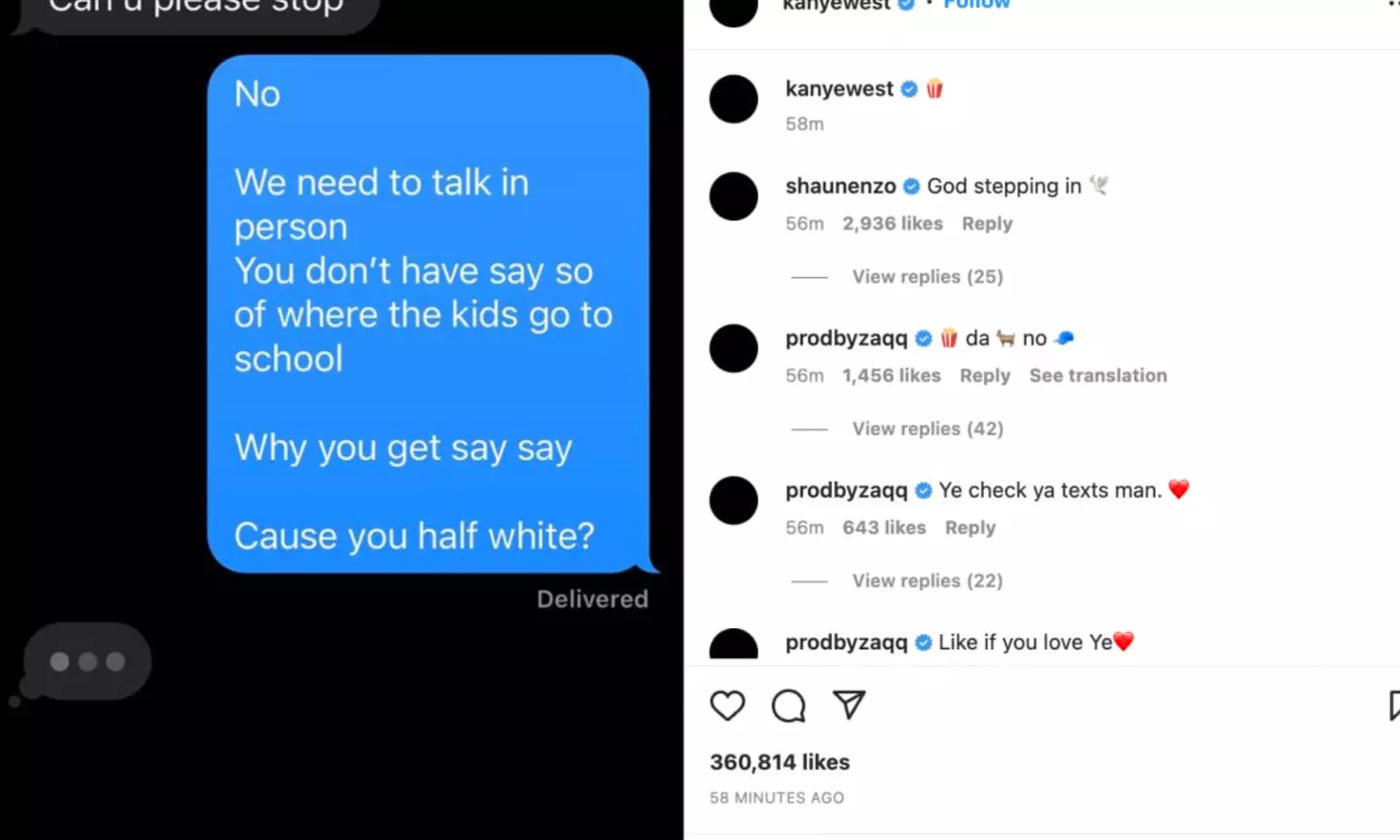 Ye made the claims in a series of now-deleted Instagram posts.