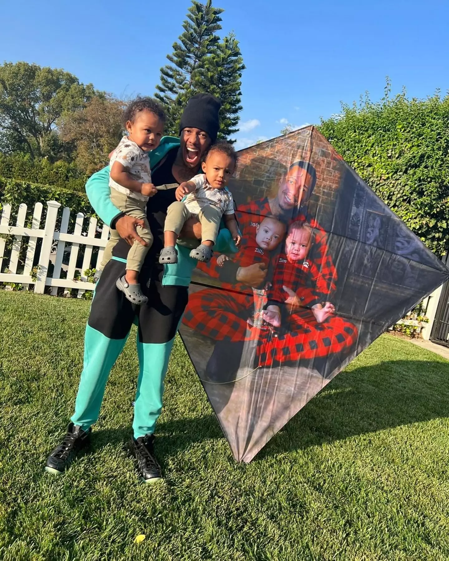 Nick Cannon with his children Zion and Zillion.