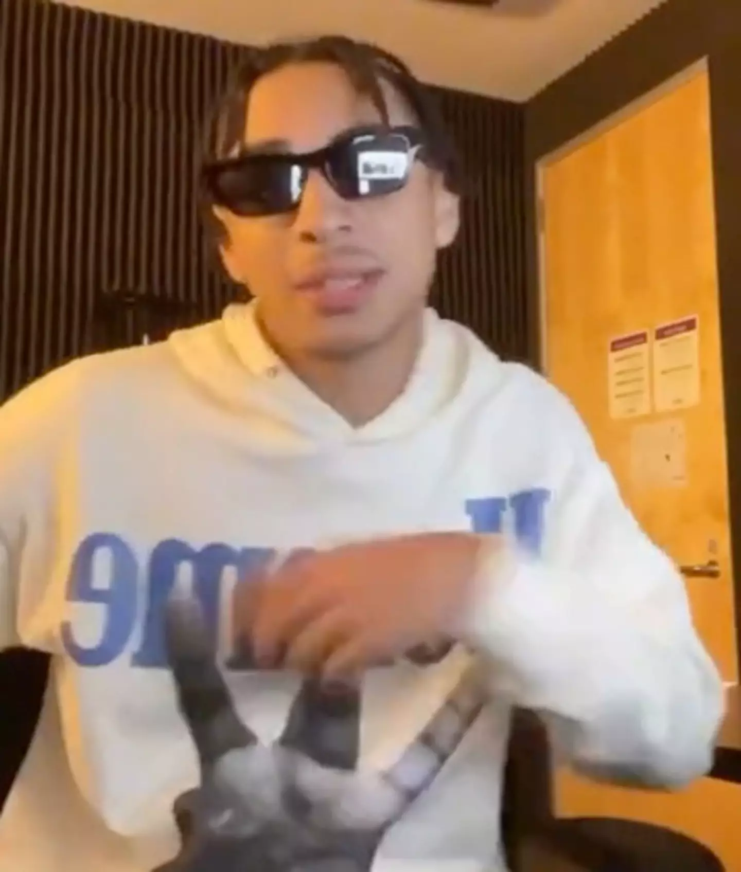 The teenager has come in for some criticism after he shared a video of him rapping.