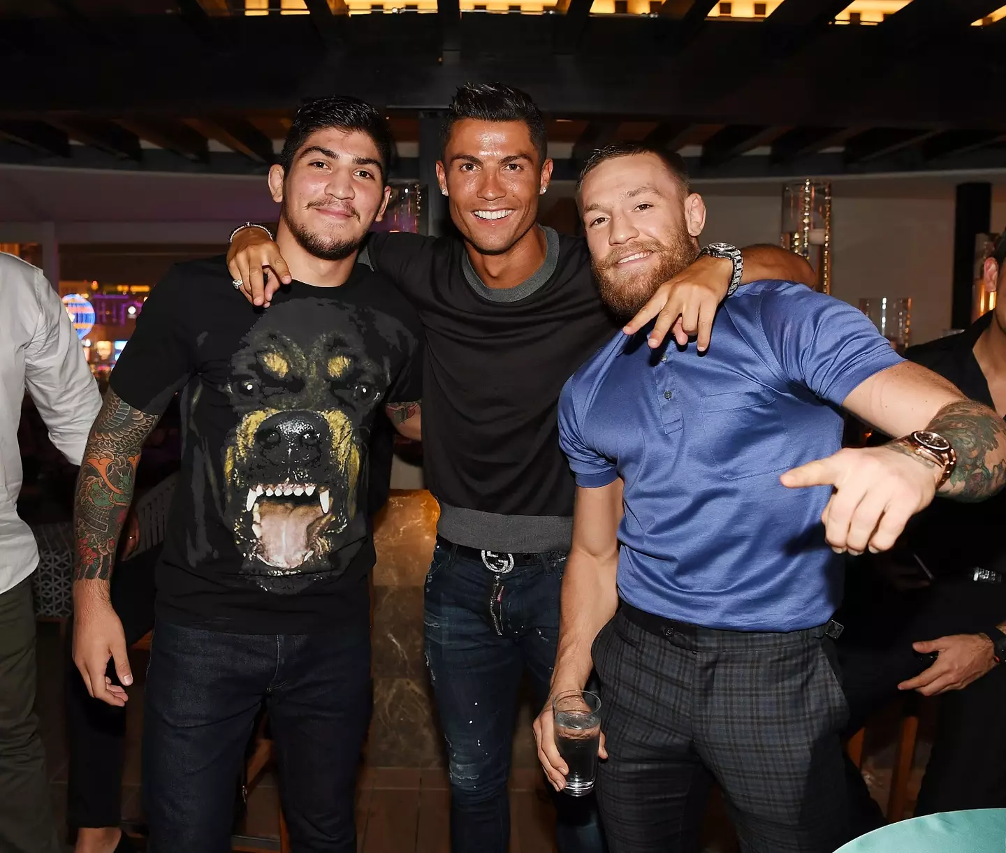 Conor McGregor and Dillon Danis seen with Cristiano Ronaldo in 2016.
