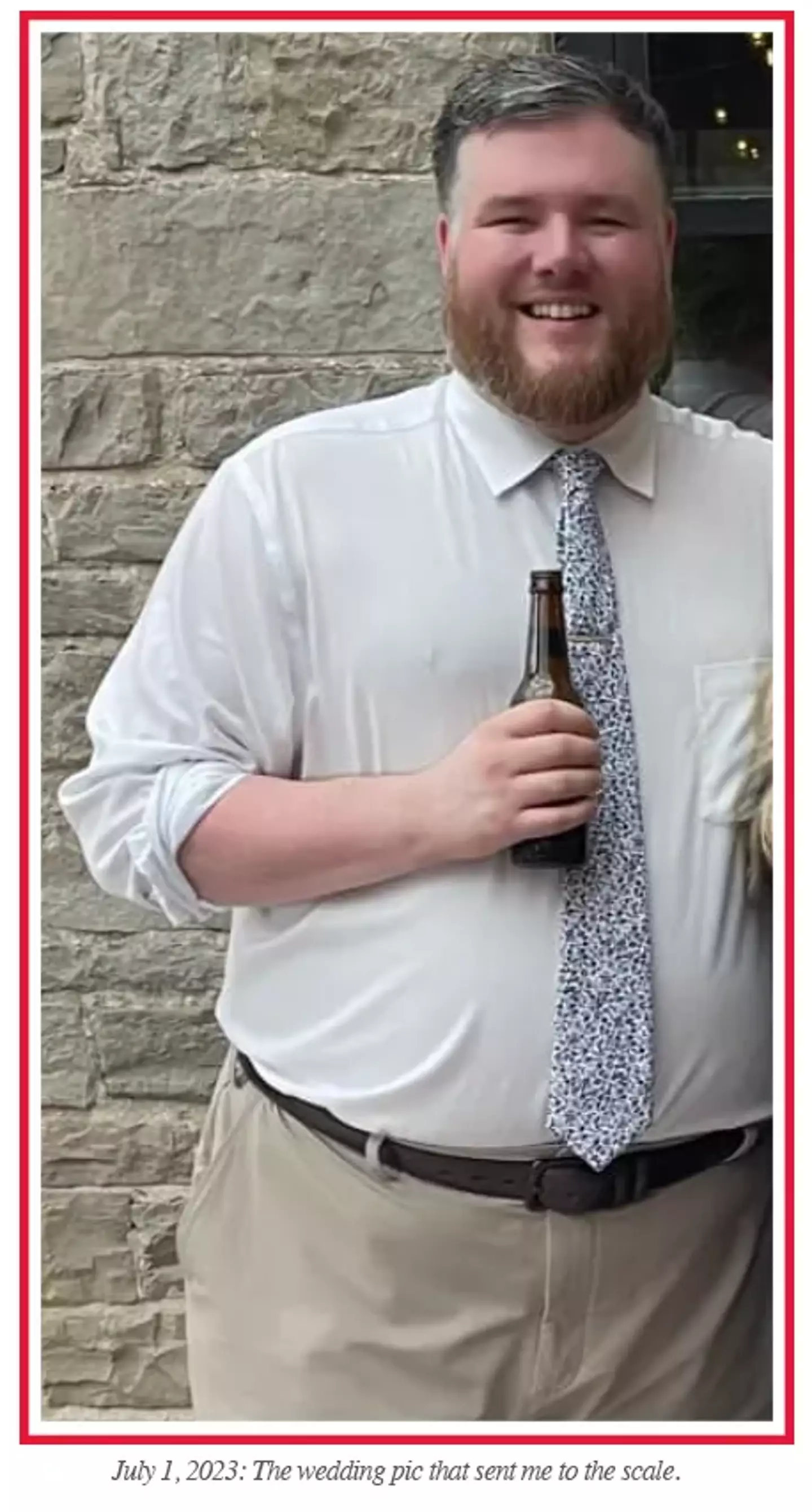 Tom said it was this wedding snap that encouraged him to make a change (Substack/Tom Carroll)