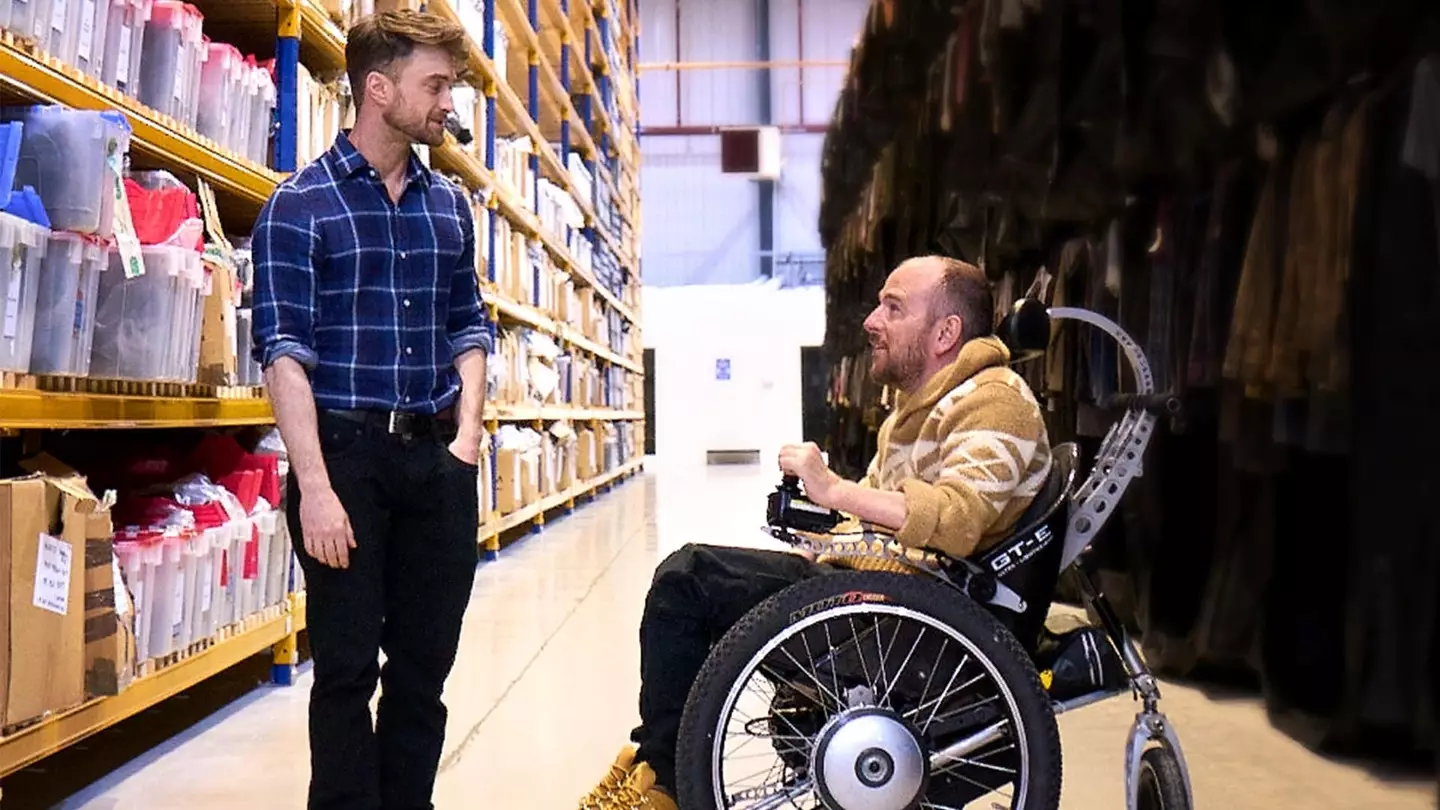 Daniel Radcliffe with his former stunt double David Holmes.