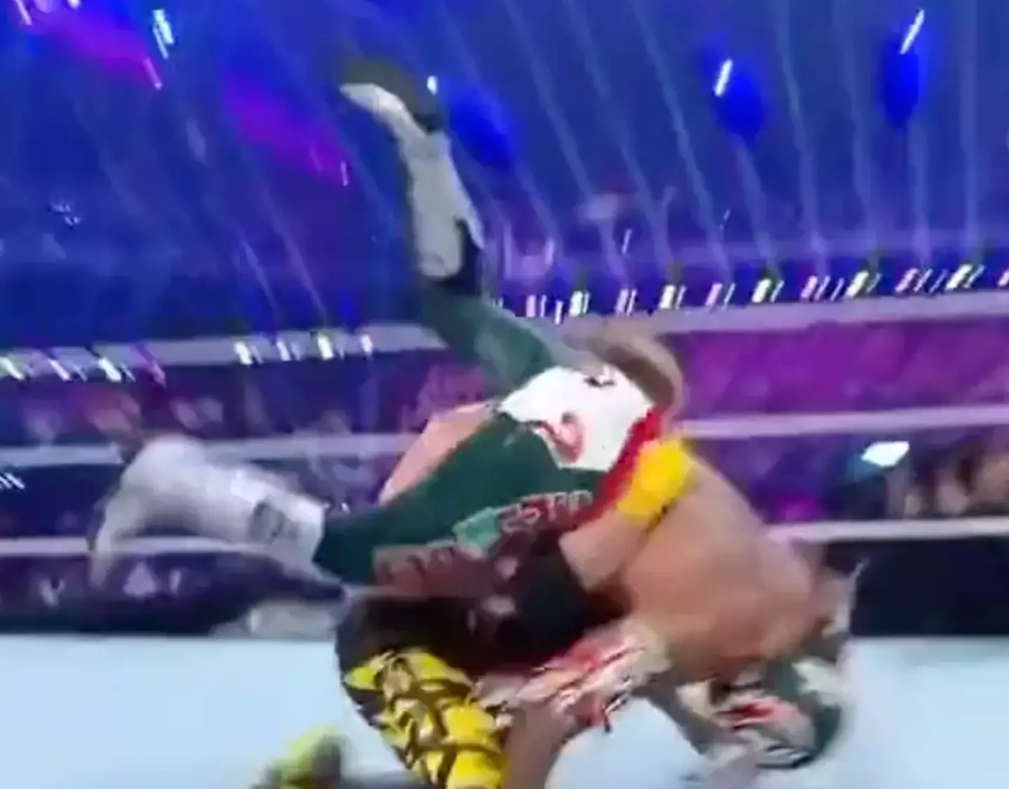 Logan Paul rushed to catch Rey Mysterio.
