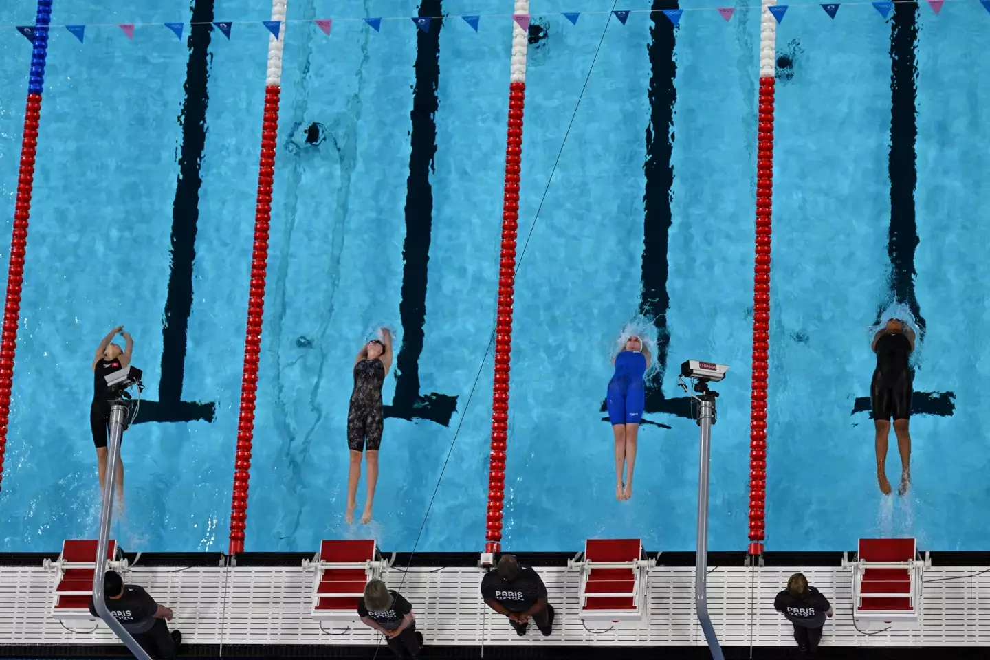 Does a 'slow' pool make much of a difference when it comes to the Olympics specifically? (JONATHAN NACKSTRAND/AFP via Getty Images)