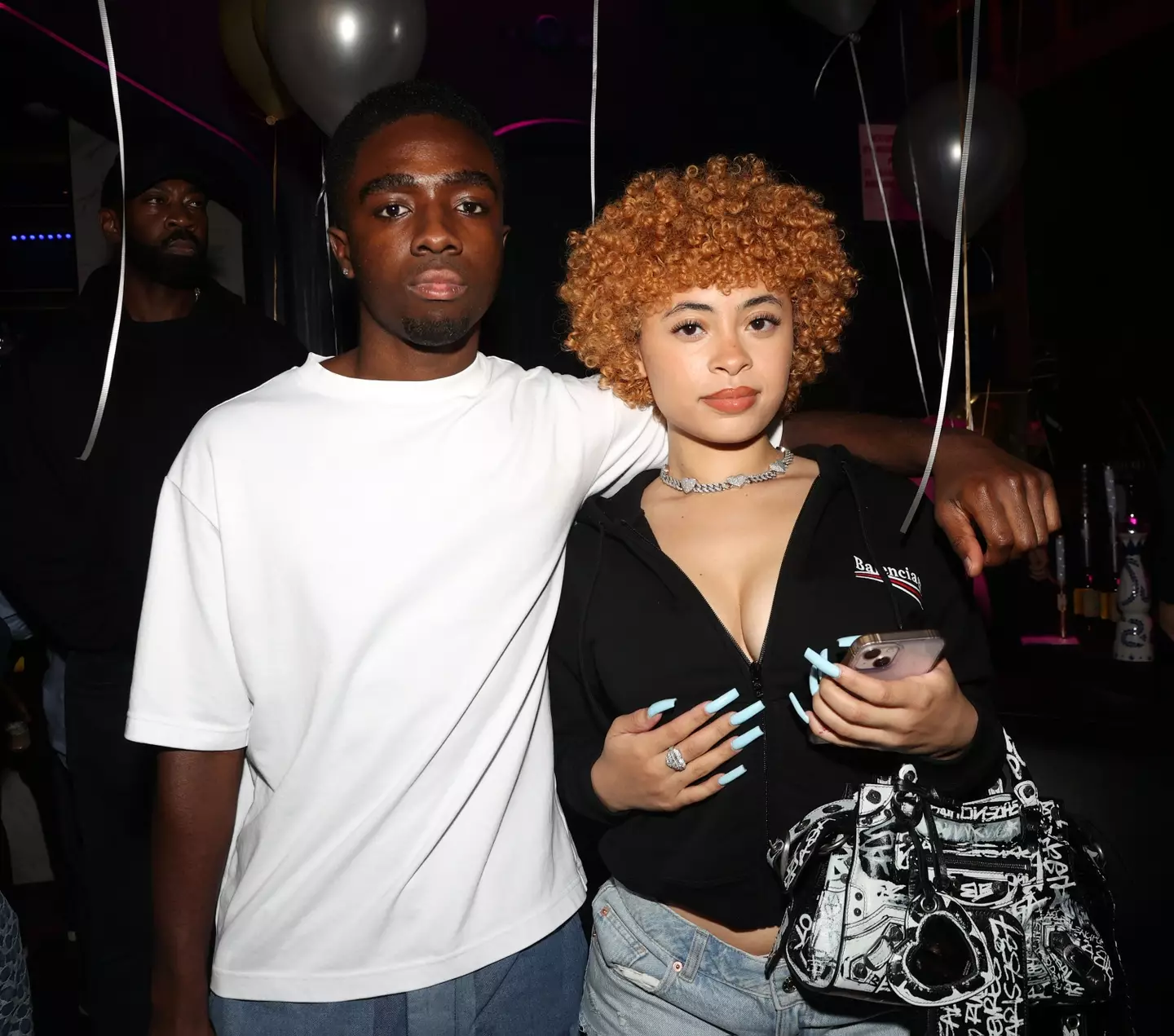 Ice Spice and Caleb McLaughlin seen at Cardi B Hosts Fashion Night Out last year.