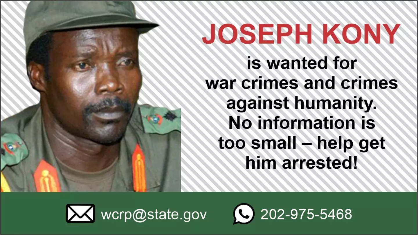 Joseph Kony's wanted poster.