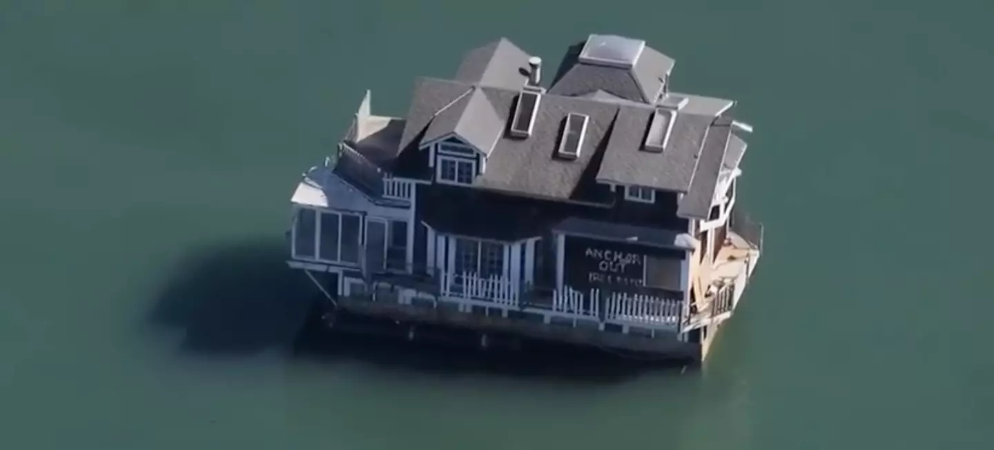 The house is no longer floating in the harbor (NBC)