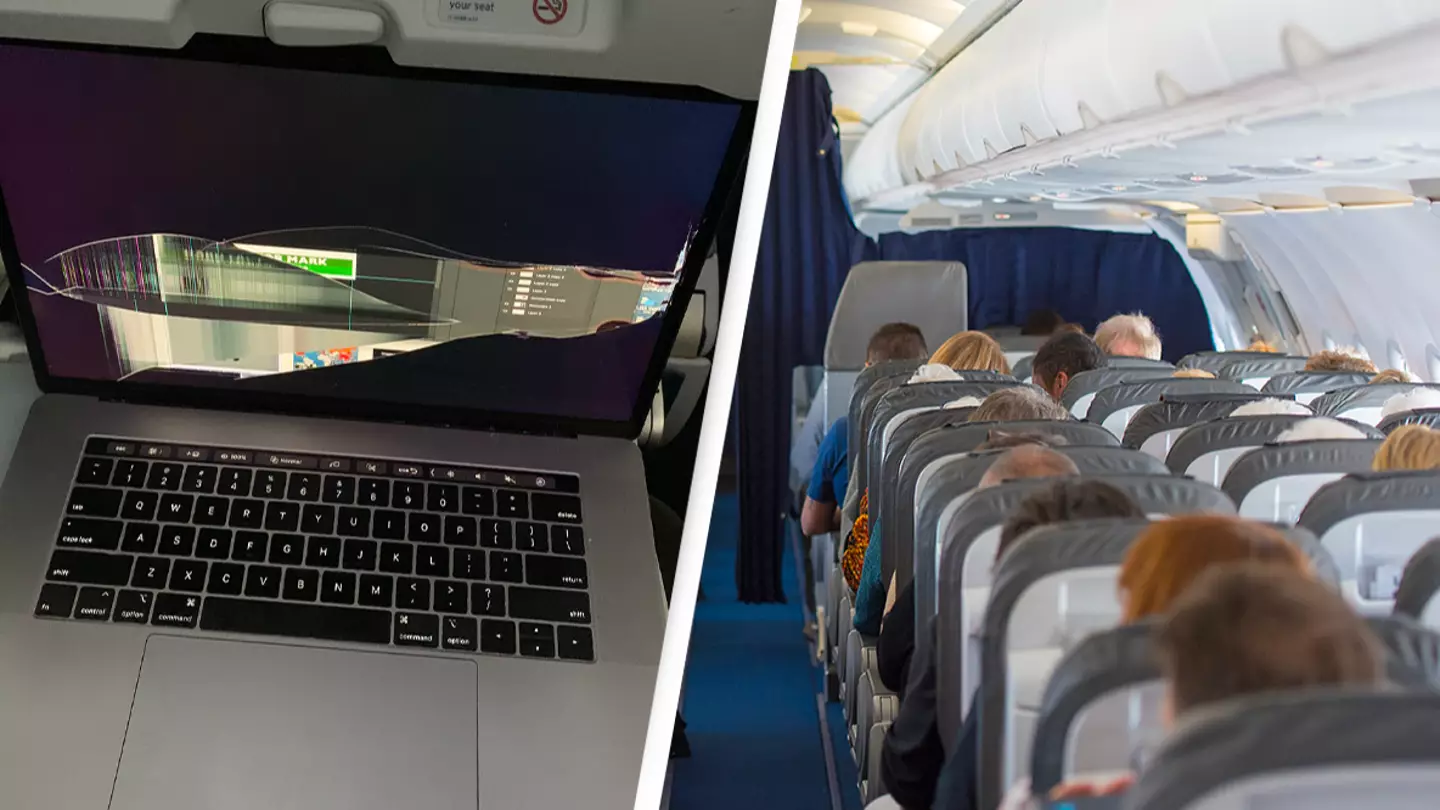 Plane passenger divides opinion after revealing the person in front destroyed his laptop by reclining