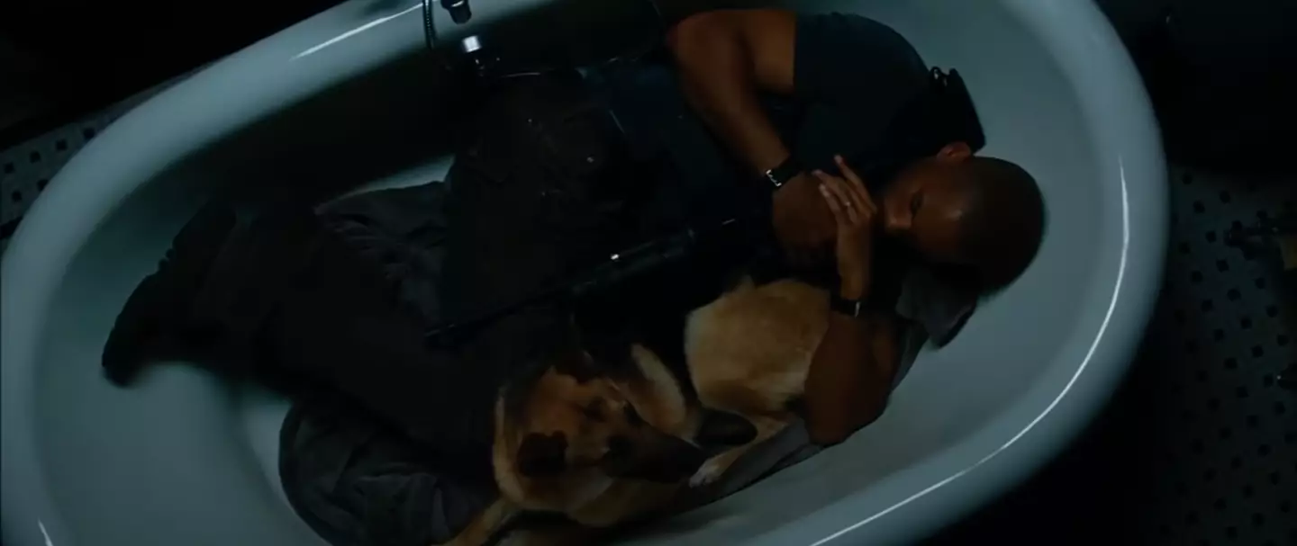 In the first movie, he is believed to be the only human survivor after a zombie apocalypse.