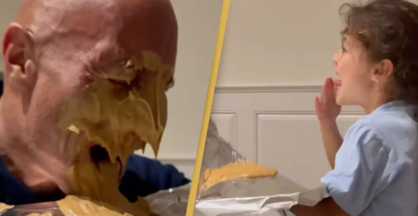 Dwayne Johnson Shares Video Of Daughter ‘Smashing The Sh**’ Out Of His Face With Food (@therock/Instagram)