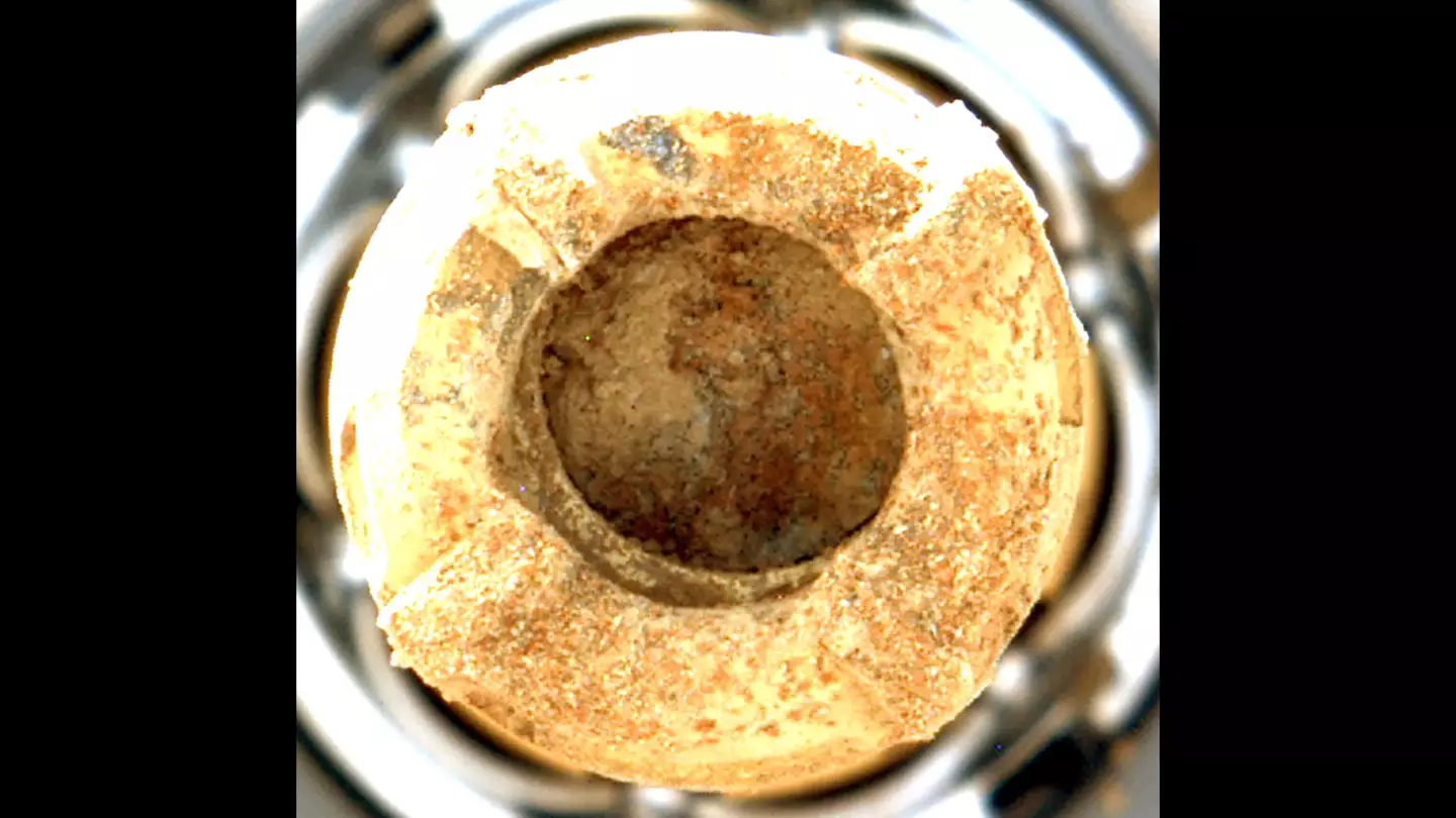 The rover drilled into the rock to find fascinating discoveries. (NASA/JPL-Caltech/ASU/MSSS)