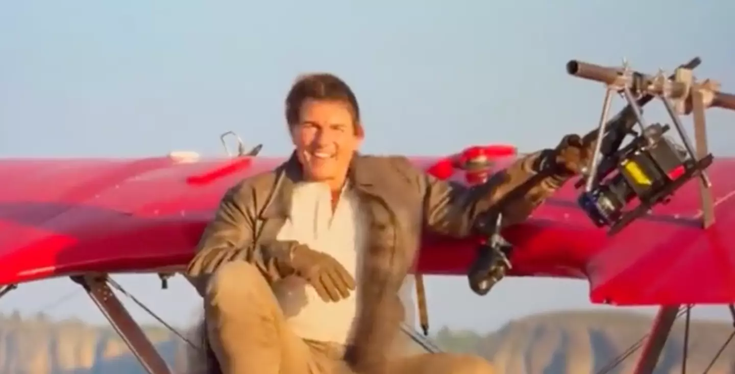 Just Tom Cruise on top of a plane.