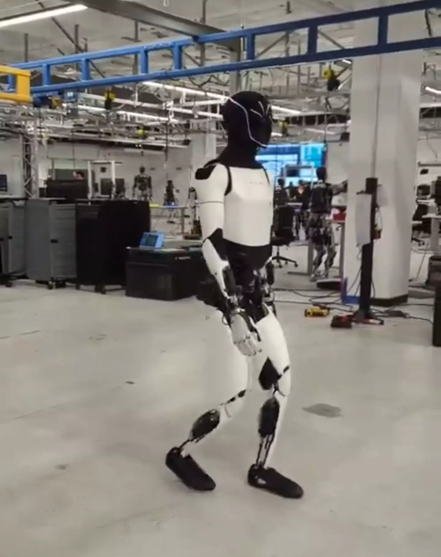Elon Musk shared a creepy video of the humanoid robot.