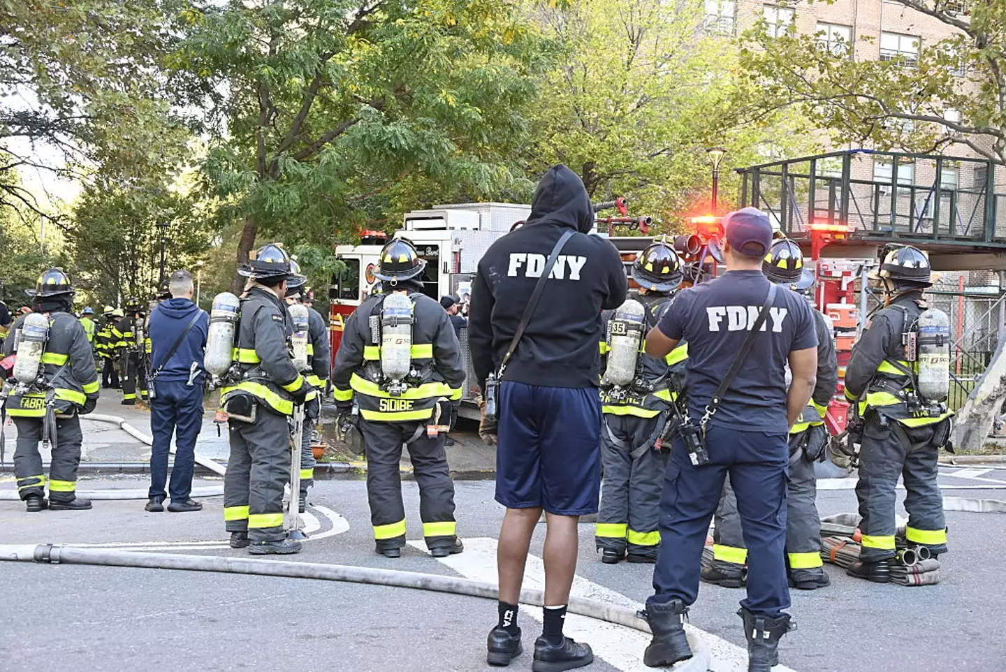 Members of the FDNY and authorities rushed to the scene at 205 Alexander Avenue in Bronx, New York (Kyle Mazza/Anadolu via Getty Images)