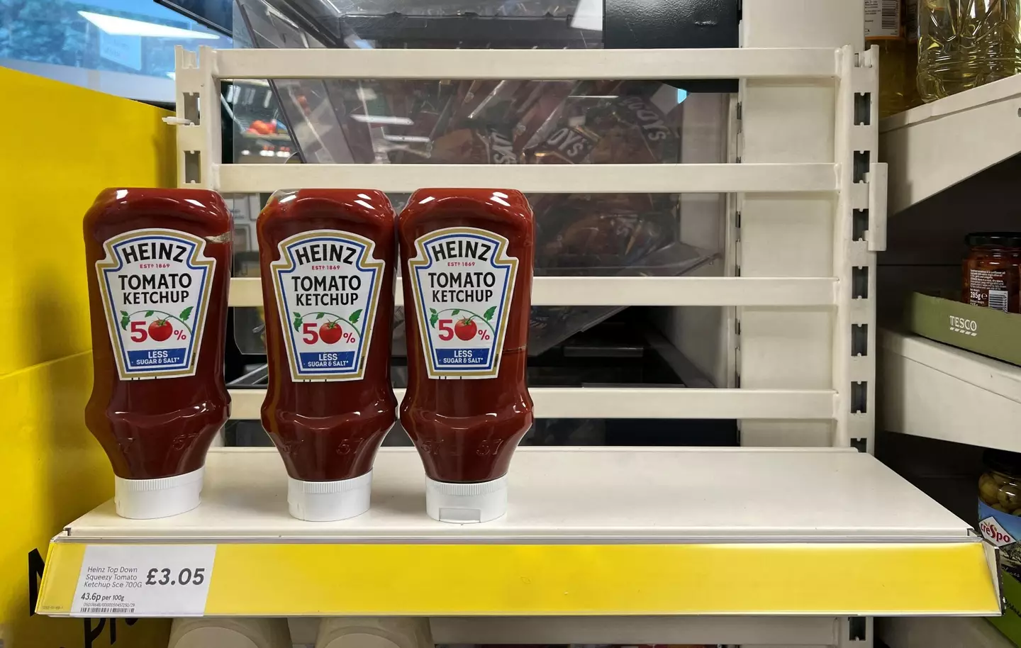 Tesco shelves were depleted of Heinz products.