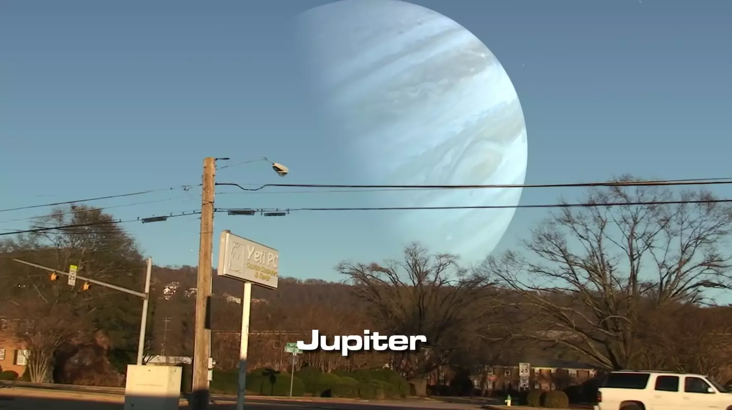 Jupiter would dominate our skies if located closer to Earth.