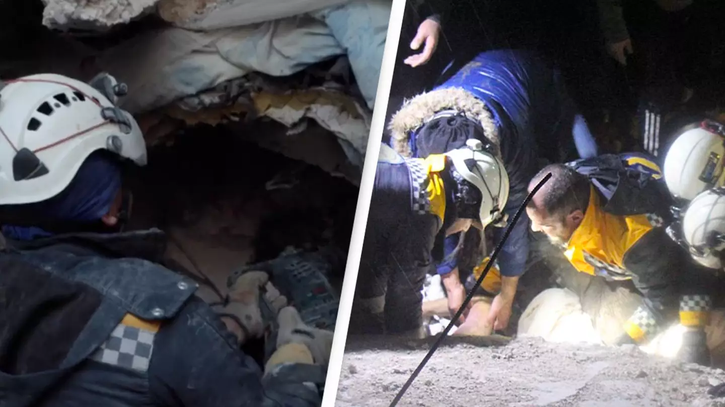 Newborn baby gets pulled from the rubble alive after huge Syrian earthquake killed her whole family