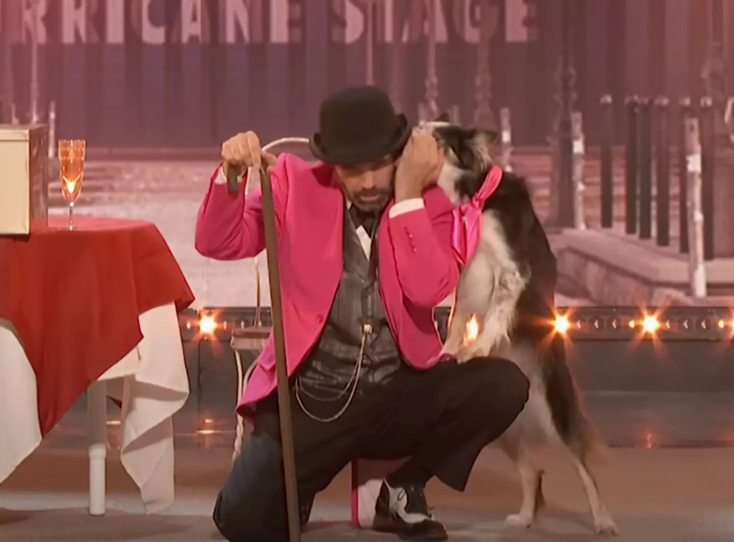 Hurricane showed off her obedience on stage.