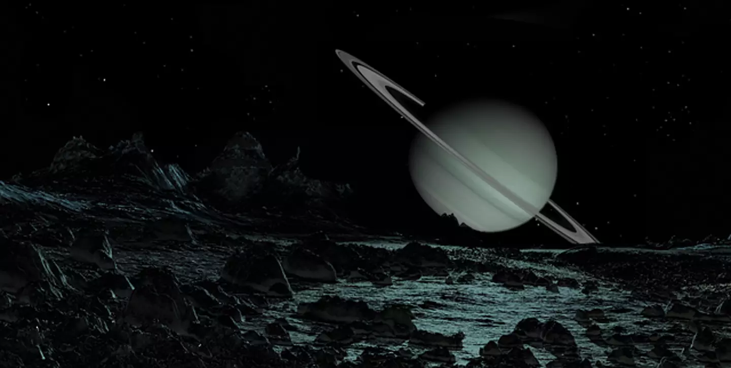 Enceladus is a moon that orbits Saturn.