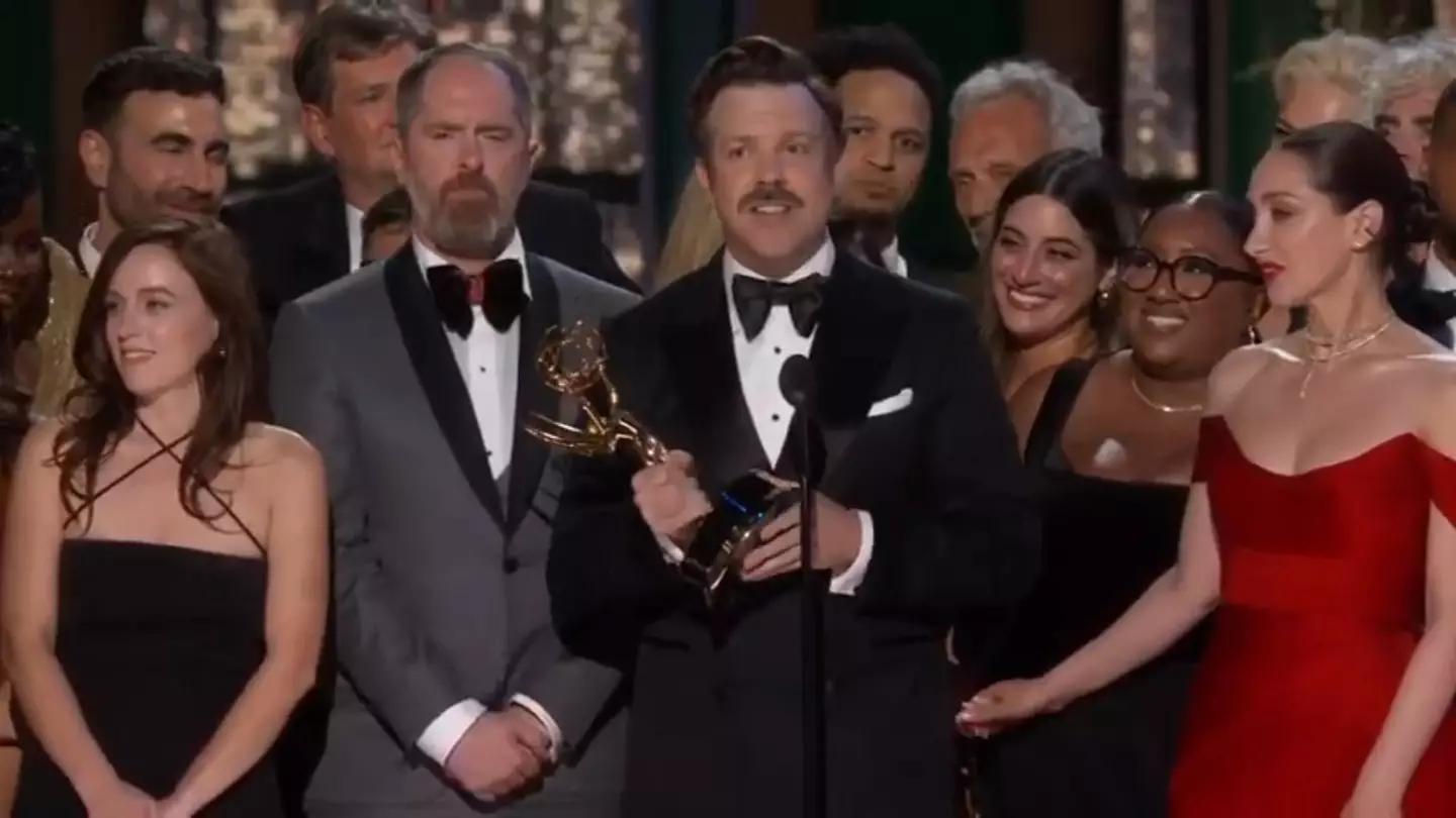 Jason Sudeikis wrapped up his Emmy acceptance speech for Ted Lasso by saying: "Otis, Daisy, I love you very much."