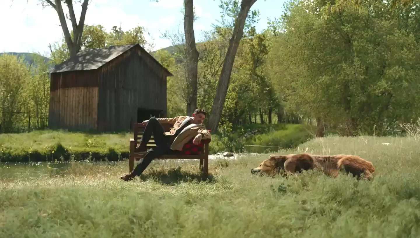 Zac Efron was filmed talking to a bear as part of a teaser for an upcoming project.