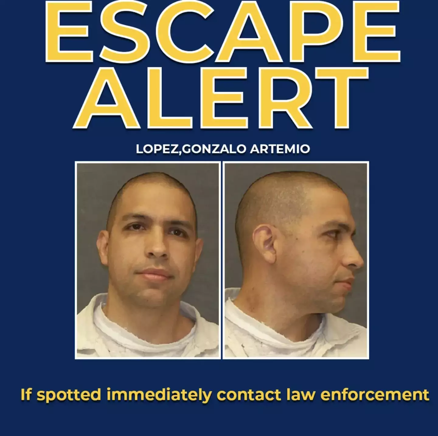 Escaped murderer Gonzalo Lopez, 46, was shot dead by Texas police on Thursday.