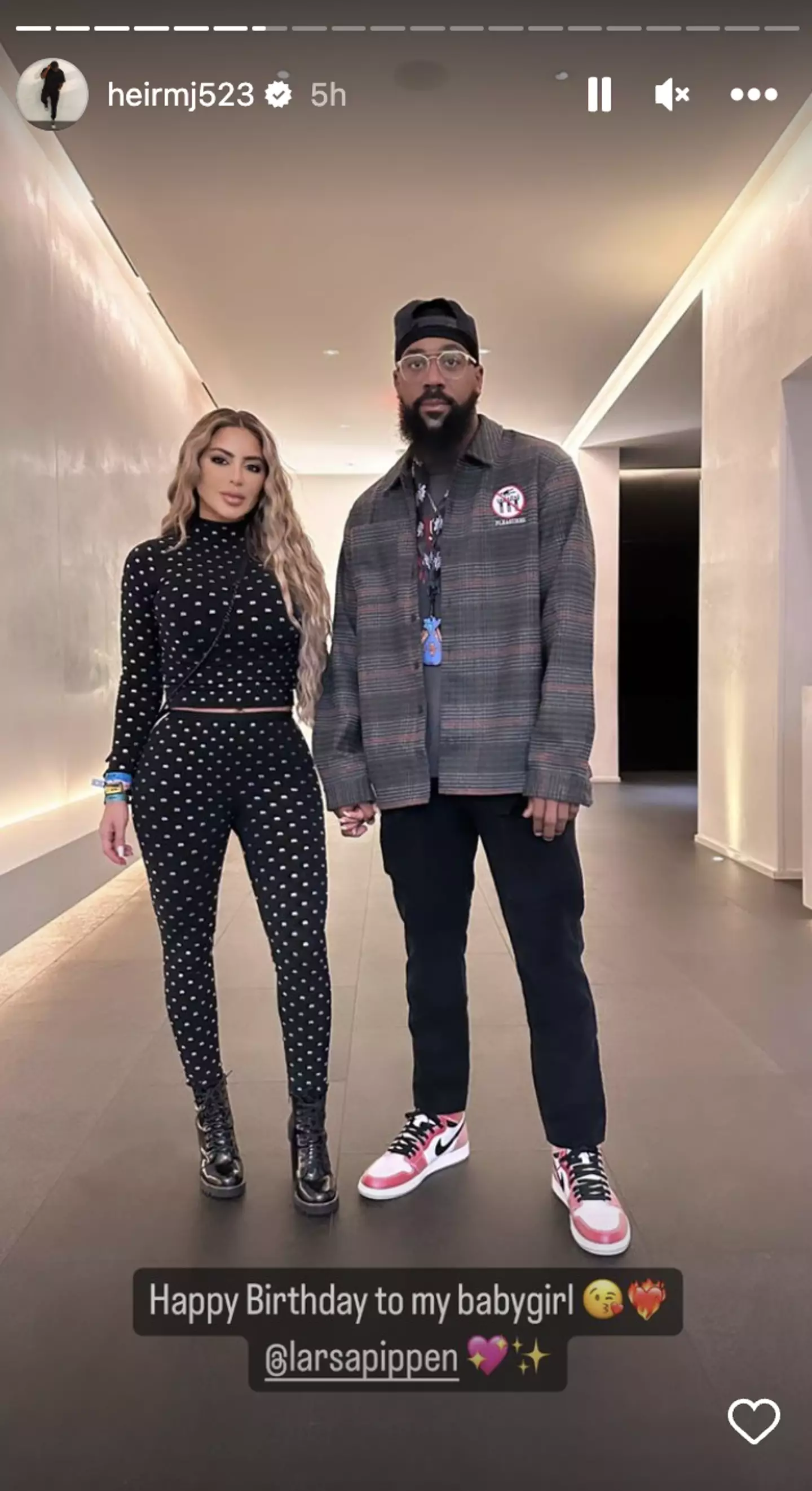 Marcus Jordan wished Larsa Pippen a happy birthday.