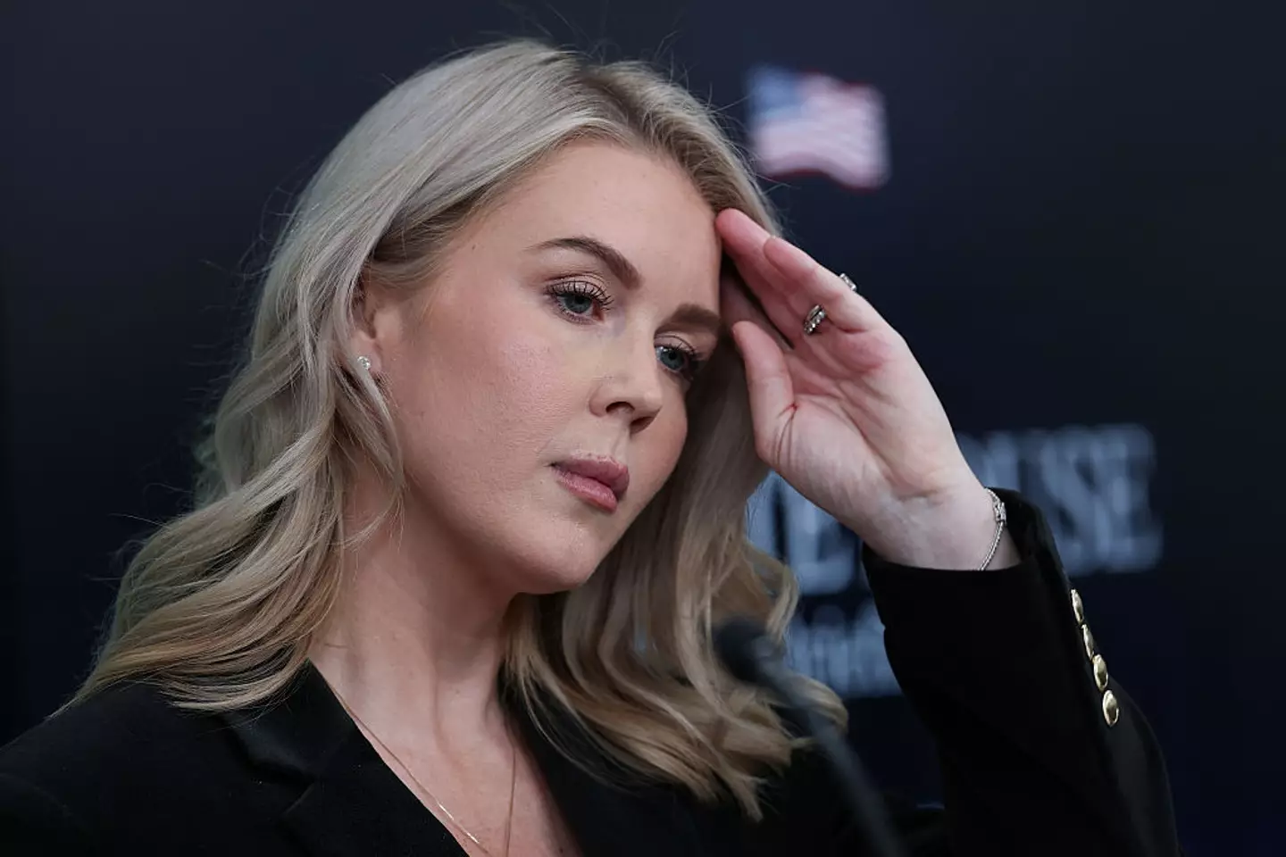 Donald Trump said that Karoline Leavitt has a 'beautiful face' (Win McNamee/Getty Images)