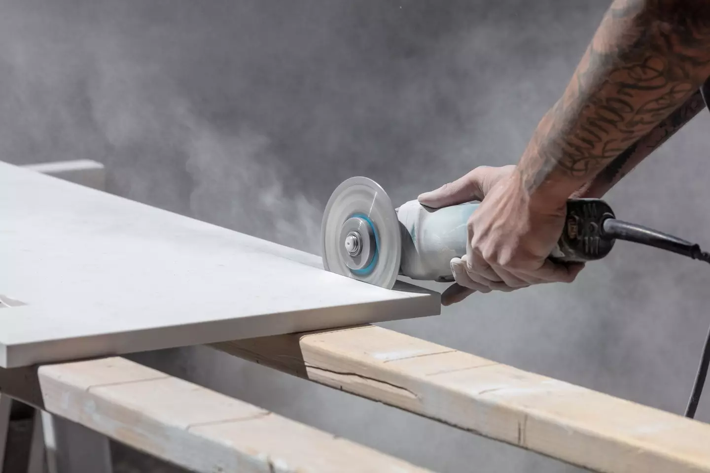 The 48-year-old was working as a stoneworker cutting kitchen worktops like quartz (SWNS)