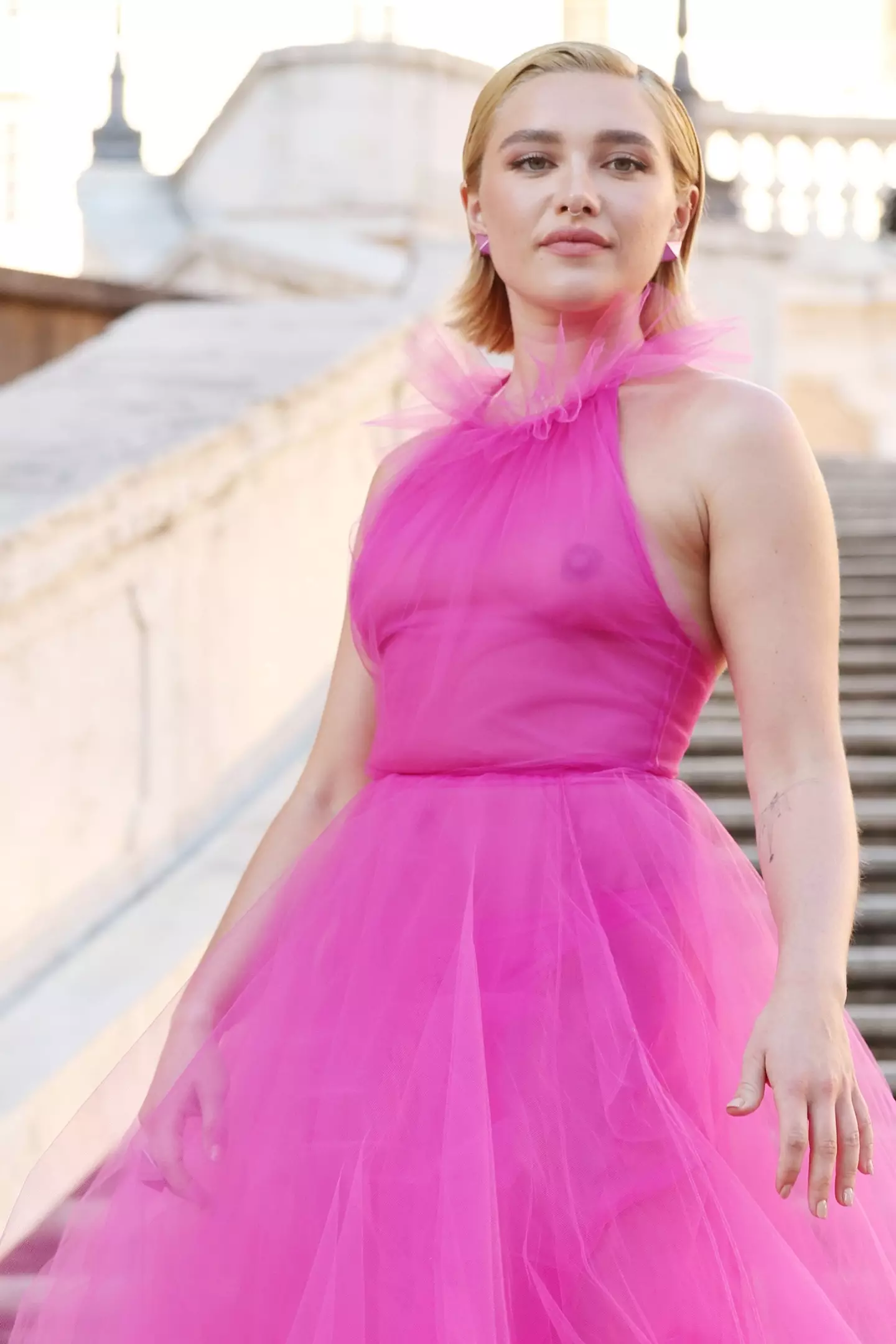 After Florence Pugh donned a sheer pink gown to a Valentino Haute Couture event last year, she questioned why people are 'so scared of breasts?'