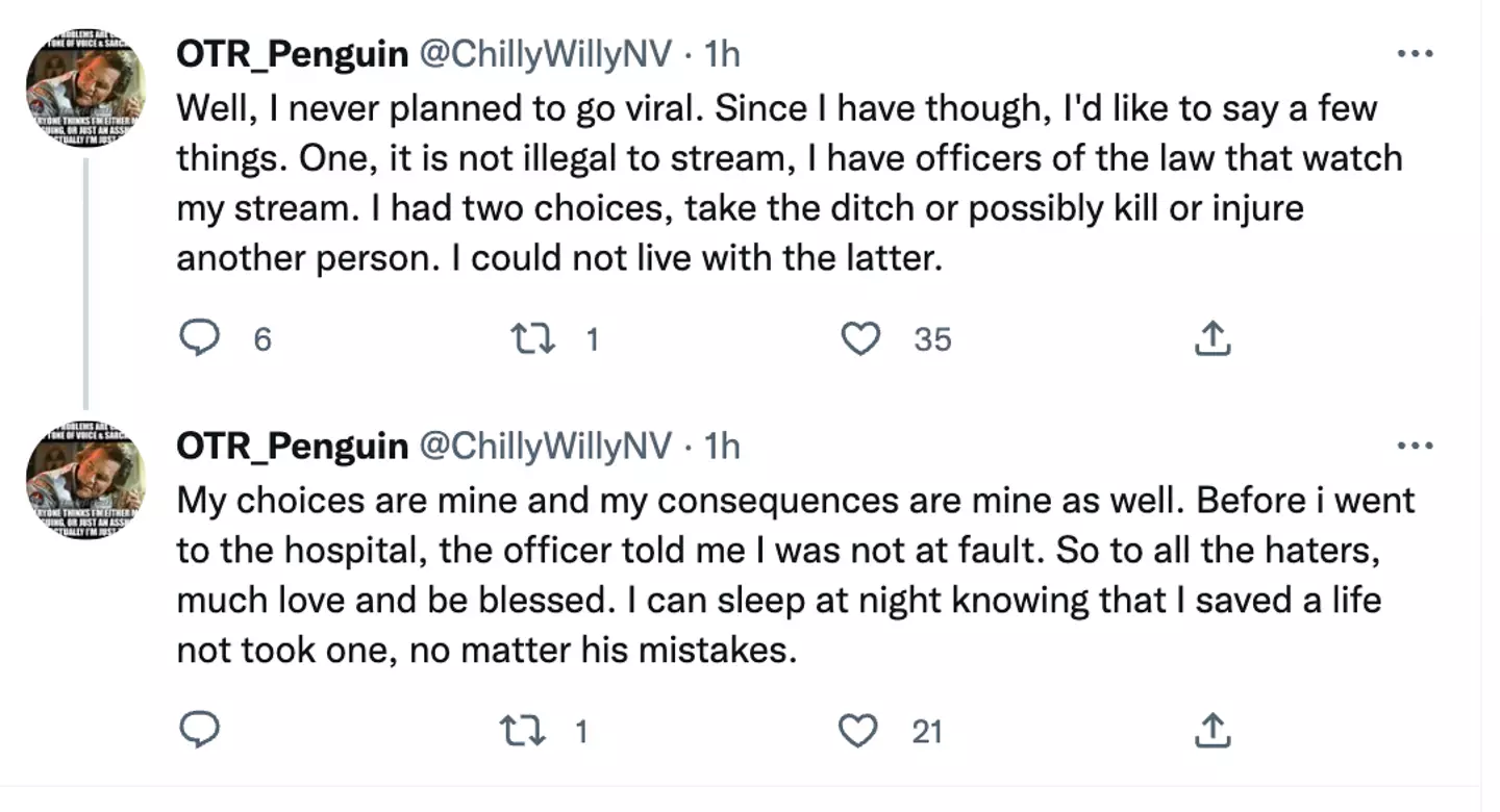 The streamer has stressed he was not at fault.