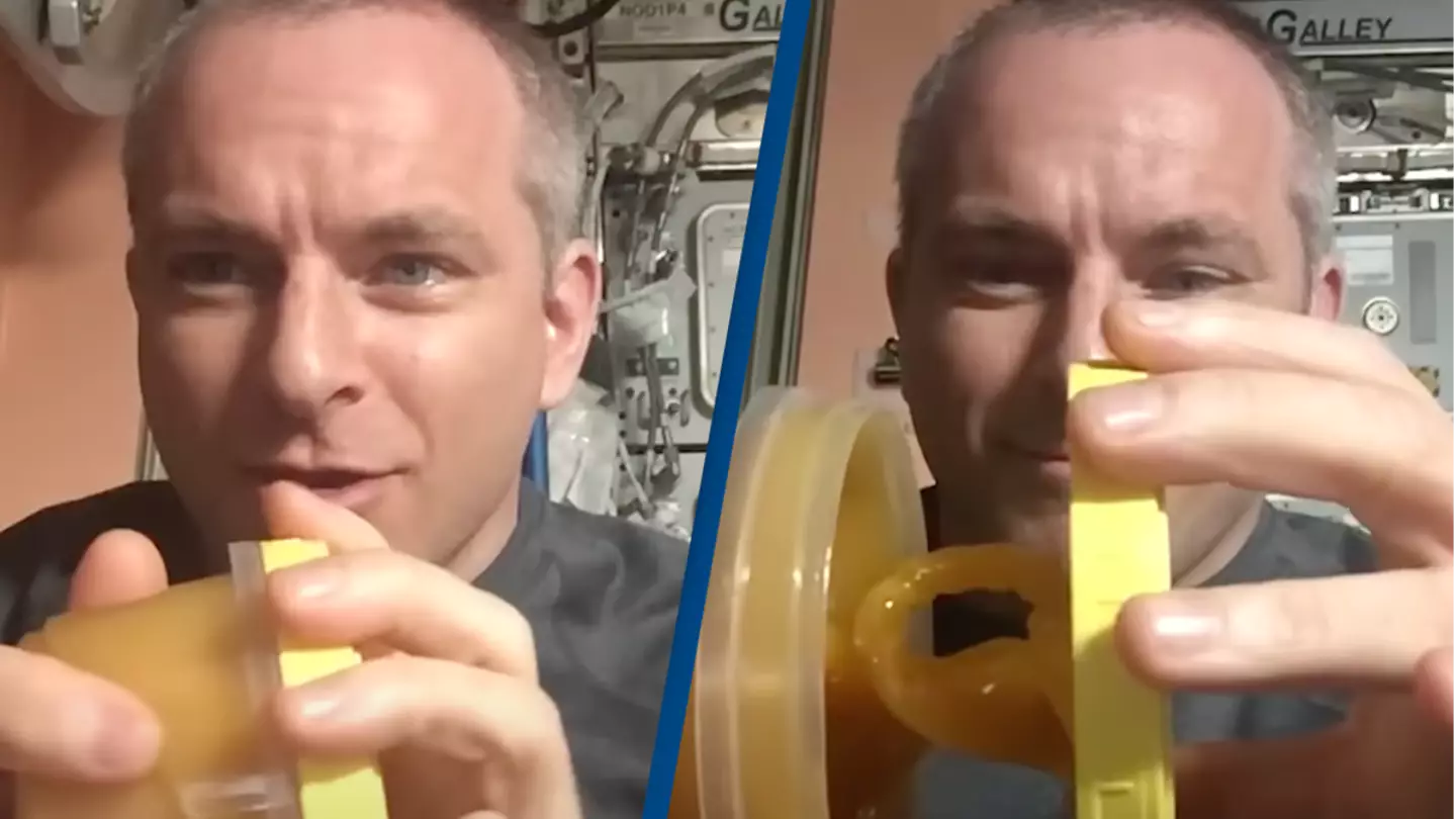 Astronaut shows off the 'strange behavior' of honey in space