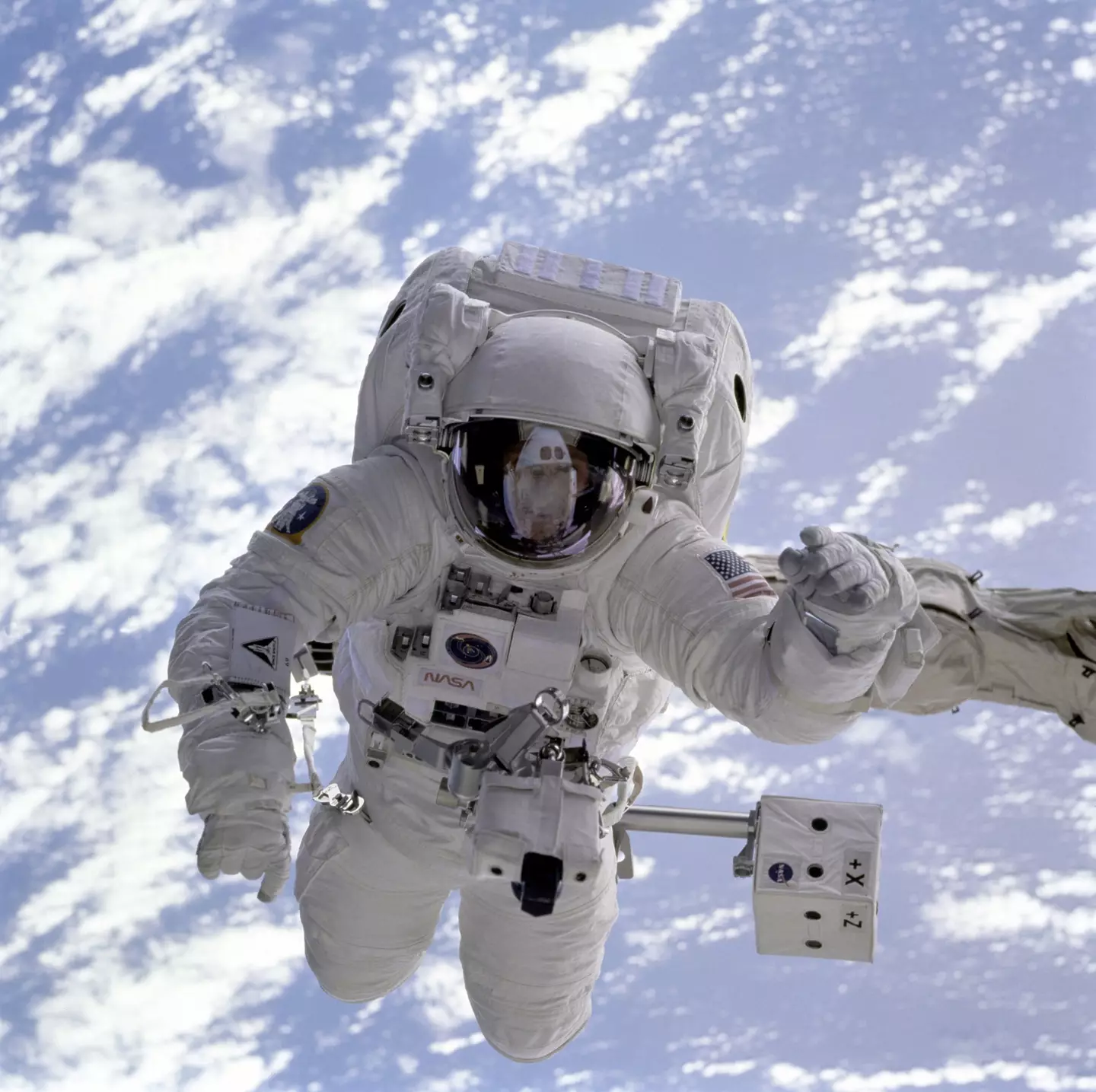 The cosmonaut discovered a strange blob while fixing a leak.