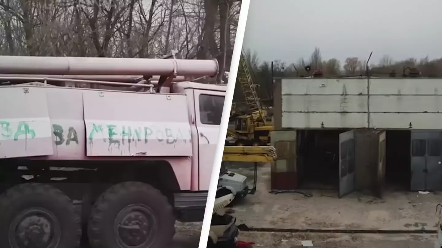 Russian Forces Leave Sign Warning Of 'Surprise' At Chernobyl