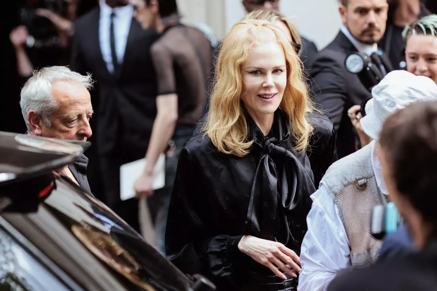 Nicole Kidman leaving the Balenciaga fashion show.