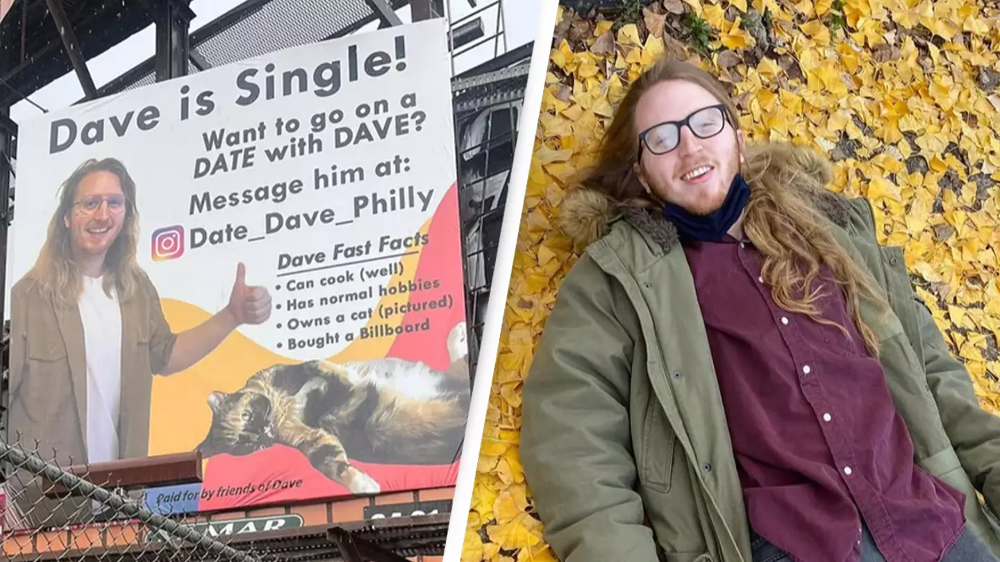 Single man 'wins people over' after renting ridiculous billboard to find a date
