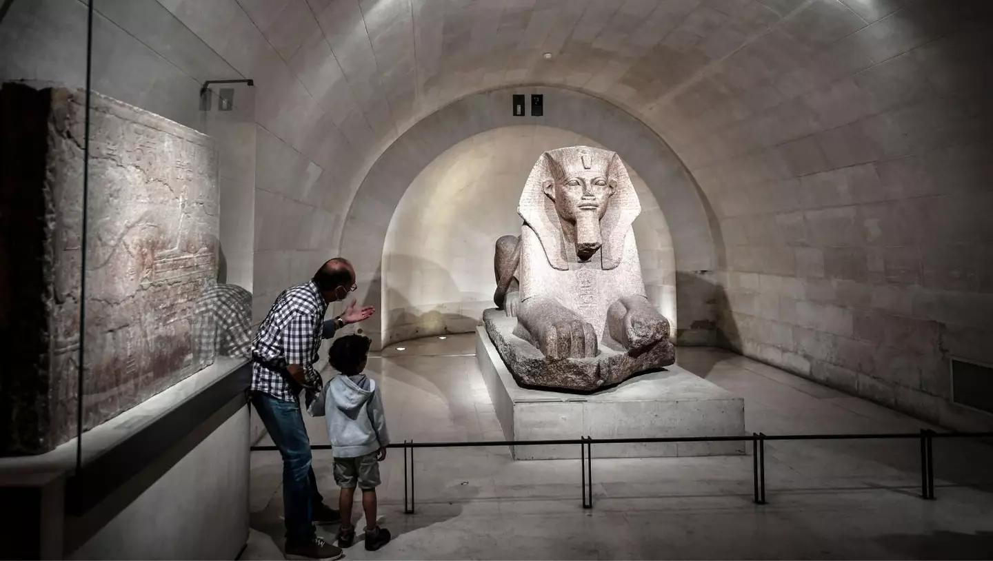 Books forming part of the Egyptian antiquities department have been damaged in a leak (STEPHANE DE SAKUTIN/AFP via Getty Images)